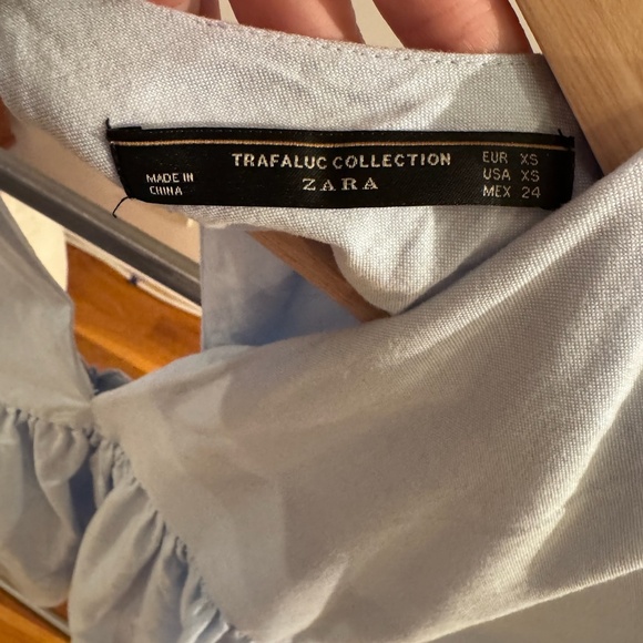 Zara Baby Doll Poplin Romper - Light Blue - Picture 3 of 4